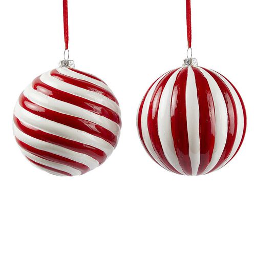 EDG enzo de gasperi Candy Stripe Bauble 10cm Assorted